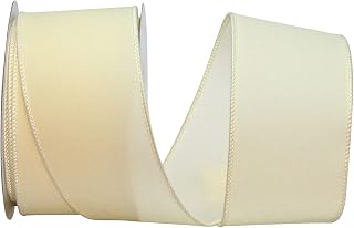 Reliant Ribbon Velvet Color Wired Edge Ribbon, 2-1/2 Inch X 10 Yards, Ivory