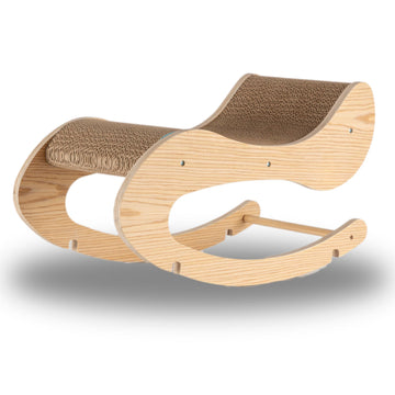 Real Wood Medium Wooden Cat Rocking Chair by Armarkat – 12" (L) x 8" (W) x 23" (H), Wood, Original Wood Grain, Model S1302