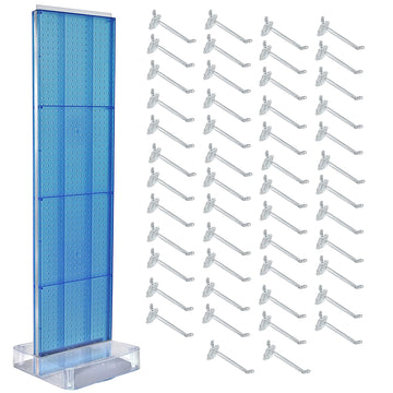 700770-BLU-6B50 TWO-SIDED PEGBOARD FLOOR DISPLAY NON- REVOLVING ROUND STUDIO BASE. PANEL SIZE: 16" W X 60" H by Azar Displays – X-Large, Plastic, Black, Model 700770-BLU-6C50