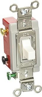 Hubbell HBL1557W Momentary Toggle, Single Pole Double Throw, 20 amp, 120/277V, White