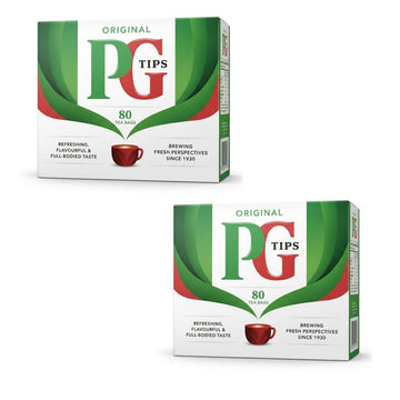 80 Non-Pyramid Teabags Box (Pack of 2) by PG Tips – 80 Count (Pack of 2), Pack of 2