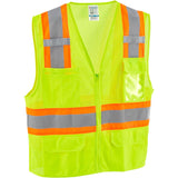 Class 2 Hi-Vis Safety Vest by Global Industrial – Small-Medium, Polyester, Lime Green, Model 641641LS