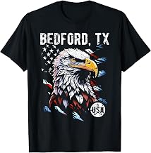 Bedford TX Patriotic Eagle USA Flag Vintage Style Design T-Shirt
