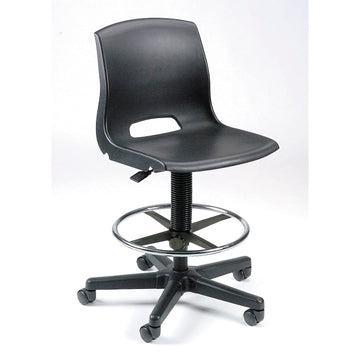 Contoured Plastic Stool by Global Industrial – Plastic, Black, Model 820GKX1