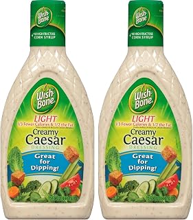 Wish-Bone Light Creamy Caesar Dressing, 15 FL oz (Pack of 2)