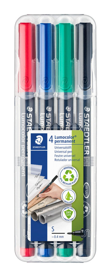 Permanent Markers () by STAEDTLER – 1 Count (Pack of 1), Plastic, Assorted, Model STD313WP4A6