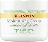 Burt's Bees Sensitive Moisturizing Cream, With Aloe Vera and Rice Milk, Face Moisturizer for Sensitive Skin, 98.8 Percent Natural Origin Skin Care, 3 oz. Package
