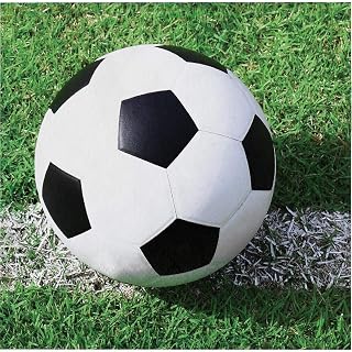 Creative Converting 18 Count Sports Fanatic Beverage Napkins, Black/White/Green