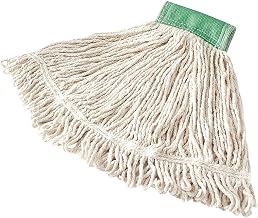Rubbermaid Commercial Products Rubbermaid Commercial Super Stitch Mop, Medium, White, 5" Band, Replacement Mop Head, Heavy Duty Quality, Heavy Duty Mop for Floor Cleaning Office/School/Stadium/Bathroom
