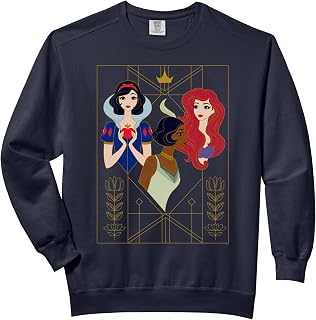 Disney Princess Snow White Tiana and Ariel Art Deco Style Comfort Colors Adult Sweatshirt
