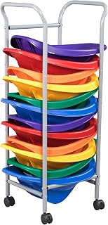 ECR4Kids Leaf Floor Seats with Mobile Leaf Seat Cart, Flexible Seating, Primary, 12-Piece