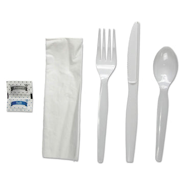 SIX-PIECE Cutlery KIT by Boardwalk – One-size, Polystyrene, White