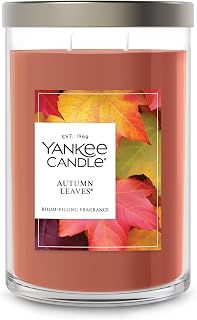 Yankee Candle Large Tumbler Scented Candle with up to 80 Hour Burn Time, Premium Plant Wax Blend for Consistent Burn, 20 oz Tumbler Candle with Room Filling Fragrance, Autumn Leaves