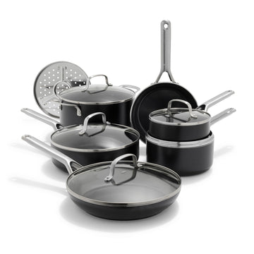 Agility Series 12 Piece Cookware Pots and Pans Set by OXO – 12 Piece Cookware Set, Ceramic, Black, Model CC008396-001