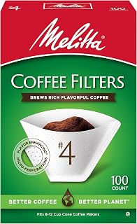 Melitta #4 Cone Coffee Filters, White, 100 Count (Pack of 6) 600 Total Filters Count - Packaging May Vary
