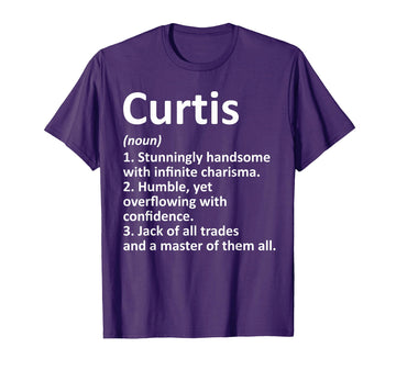 CURTIS Definition Personalized Name Funny Birthday Gift Idea T-Shirt by Custom Men Name Meaning Boy Christmas Father's Day – Polyester, Black, Model RK43VB0WGY8
