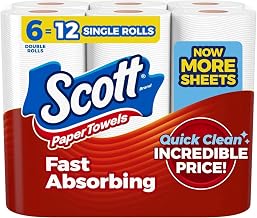 Kimberly Clark 147785 Double Rolls Scott Paper Towels - Choose-A-Sheet White - Pack of 6 | Double Rolls
