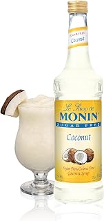 Monin Sugar Free Coconut Syrup | Premium Calorie-Free Syrup | Nutty Tropical Flavoring for Dirty Sodas, Lattes, Piña Coladas, Lemonades & More (BPA-Free Plastic Bottle, 25.4 fl oz)