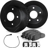 Dynamic Friction Company Rear Brake Kit Fits 2006 Dodge Sprinter | Slotted Brake Rotors| Heavy Duty Brake Pads and Rotors Kit| Hardware