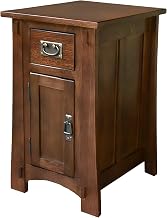 Starlight Canyon Home Solid Wood Mission Nightstand with Tapered Legs, Narrow Bedside Table and Small Night Stand for Bedroom Furniture, Walnut