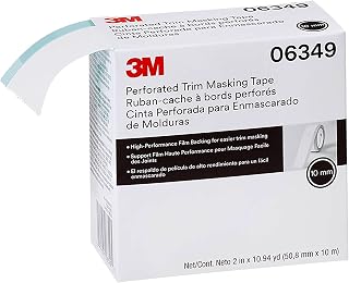 3M Perforated Trim Masking Tape 06349, 10 mm Hard Band, 50.8 mm x 10 m | Molding Paint Protection; Trim Lifting Tape; Hand Tearing