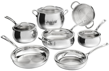 12-Piece PureClad™ Triple-Ply Stainless Steel Cookware Set by Cuisinart – 12-Piece, Stainless Steel, Model PCT-12