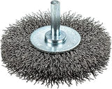 Forney 72254 Wire Wheel Brush, Coarse Crimped with 1/4" Round Shank, 3"