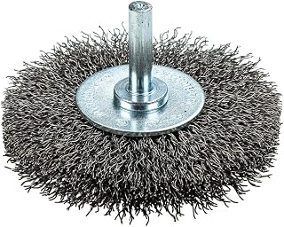 Forney 72254 Wire Wheel Brush, Coarse Crimped with 1/4" Round Shank, 3"