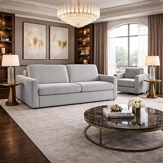 Elara 77.5" Queen Size Fabric Sleeper Sofa Bed with Memory Foam Mattress, Queen Size Sofa Bed for Living Room and Bed Room, 2 in 1 Convertible Sofa Bed (Fabric, Gray)