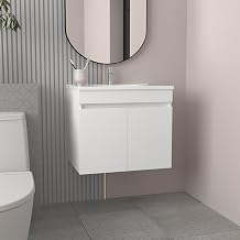 23" Tarentum Bathroom Vanity, 2 Doors, 2 Shelves, White - Bathroom – Bathroom Vanity & Storage Suite for Master Bathrooms, Guest Baths & Small Bathrooms