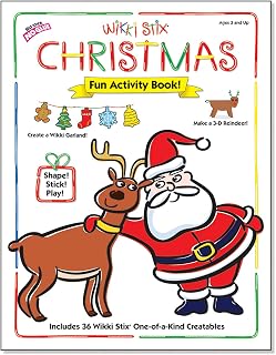 Wikki Stix Christmas Activity Book – 25 Holiday Activities with 36 Fun Arts & Crafts for Kids, Preschool & Classroom | Reusable, Mess-Free, Made in USA Christmas Book