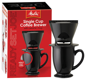 Ready Set Joe One Cup Coffee Maker by Melitta – 1 - Pack, 1 cups, Multi, Black, Model 64012