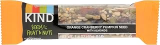 KIND Seeds Fruit & Nuts Snack Bar, Orange Cranberry | 5g Protein, High Fiber, Gluten Free Bars, 1.4 OZ, 1 Count