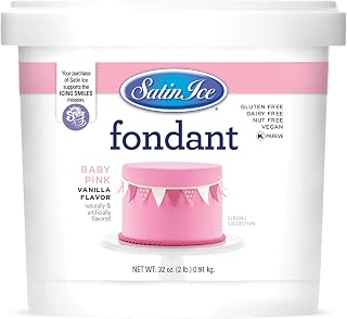Satin Ice Fondant for Cake Decorating, Baby Pink (2 Pound)