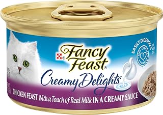 Fancy Feast Purina, Creamy Delight, Chicken Feast with a Touch of Real Milk in A Creamy Sauce, 3 oz (Pack of 6 cans)