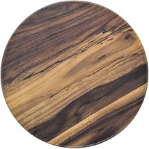 American Metalcraft Round Faux Acacia Wood Melamine Serving Board - 13 3/4"Dia x 1 1/4"H