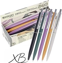 Westcott Alltime Mix Ballpoint Pen, Pack of 20, GRS-Certified Retractable Ballpoint Pens, Black Ink, Line Width XB, G2 Standard Refill, Permanent in Accordance with ISO 12757-2, Metal Clip, E-733798