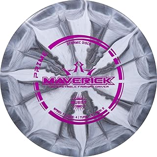 Dynamic Discs Prime Burst Maverick | Beginner Fairway Disc Golf Driver | Understable to Straight Flight | Controllable & Versatile Disc Golf Fairway | 170g + | Stamp & Pattern Will Vary