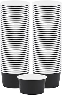 Coppetta 8-Ounce Dessert Cups, 200 Disposable Ice Cream Cups - Lids Sold Separately, Sturdy, Black Paper Frozen Yogurt Bowls, For Hot And Cold Foods, Perfect For Gelato Or Mousse - Restaurantware