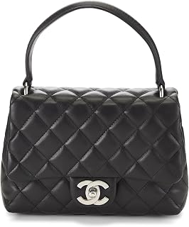 Chanel, Pre-loved Black Quilted Lambskin Kelly Mini, Black