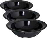 Carlisle FoodService Products Dallas Ware Fruit Bowl, Heavy Duty Melamine Dish for Serving, 3.5 Oz, 1 Count, Black (Pack of 3)