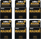TROJAN Magnum Lubricated Latex Condoms-3 ct (Quantity of 6)