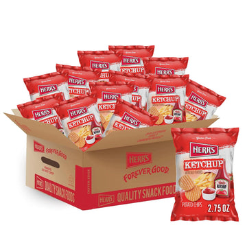 Ketchup Potato Chips by HERR'S – 2.75 Ounce (Pack of 24)