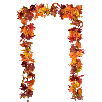 DearHouse Fall Maple Leaf Garland, 5.9 Feet, 2 Pack