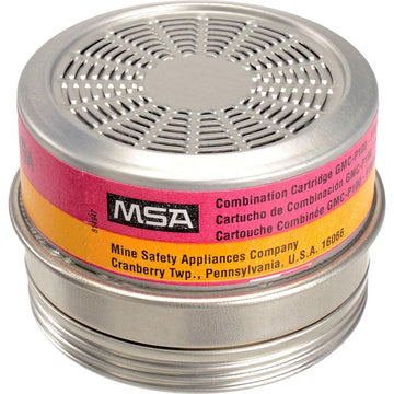 Organic Vapor P100 Respirator Cartridge by MSA – 7.25"L x 6.25"W x 3.5"H, Magenta, Yellow, Pack of 6, Model 815180