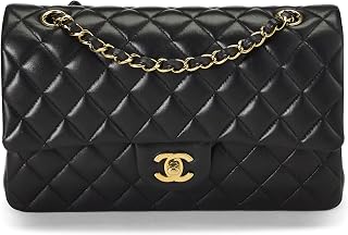 Chanel, Pre-loved Black Quilted Lambskin Classic Double Flap Medium, Black