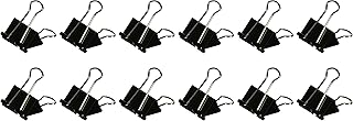 Officemate International Corp. 99050 Binder Clips,Medium,1-1/4-Inch Wide,5/8-Inch Cap, 12/BX, Black/Silver