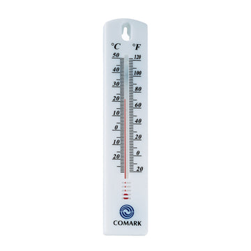 Wall Mounted Thermometer by Comark – Max Temp. F 120 - Min Temp. F -20, White, Model WT4
