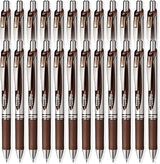 Pentel EnerGel XM BL77 - Retractable Liquid Gel Ink Pen - 0.7mm - 54% Recycled - Brown - Set of 24