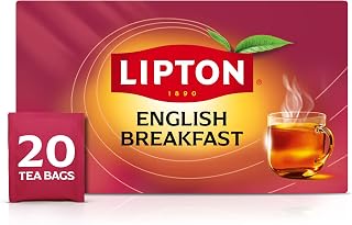 Lipton English Breakfast Black Tea Bags, Caffeinated Classic Tea, Rich, Aromatic Flavor, 20 Total Bags